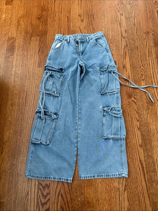 SHEIN Other - Wide Leg Light Blue Cargo Jeans for girls size 13